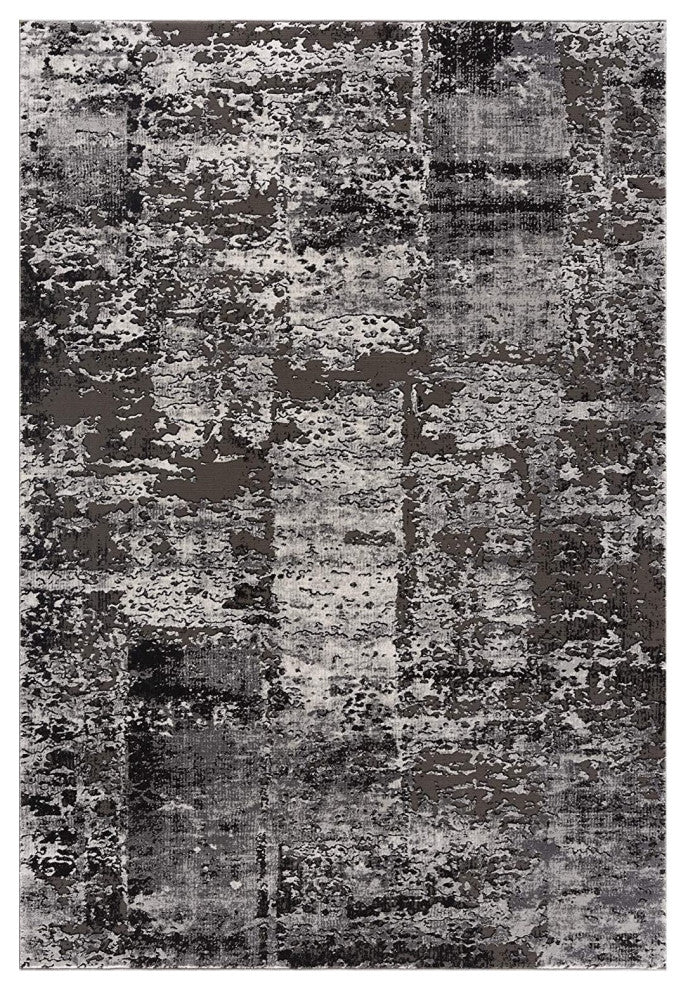 4' X 6' Gray Abstract Dhurrie Area Rug