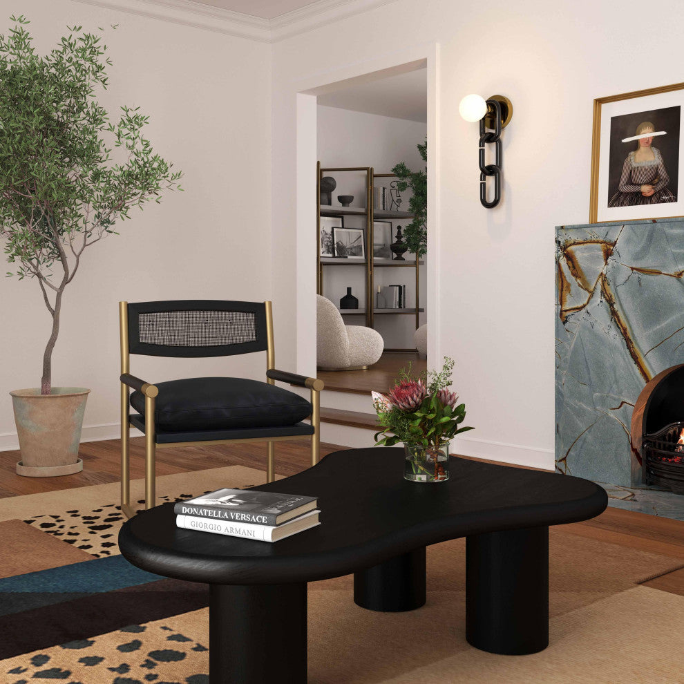 Harlow Black Vegan Leather Armchair