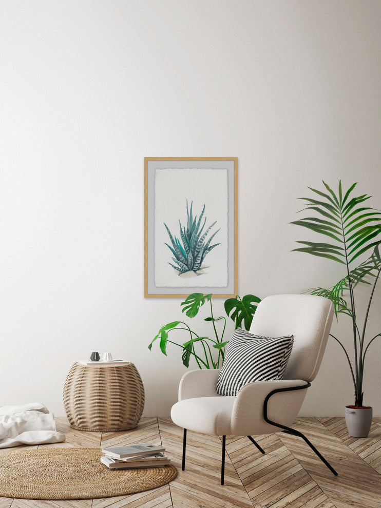 "Tall Succulent" Framed Painting Print, 20"x30"