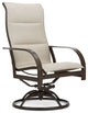 Key West Padded Sling Ultra High Back Swivel Rocker Dining Chair