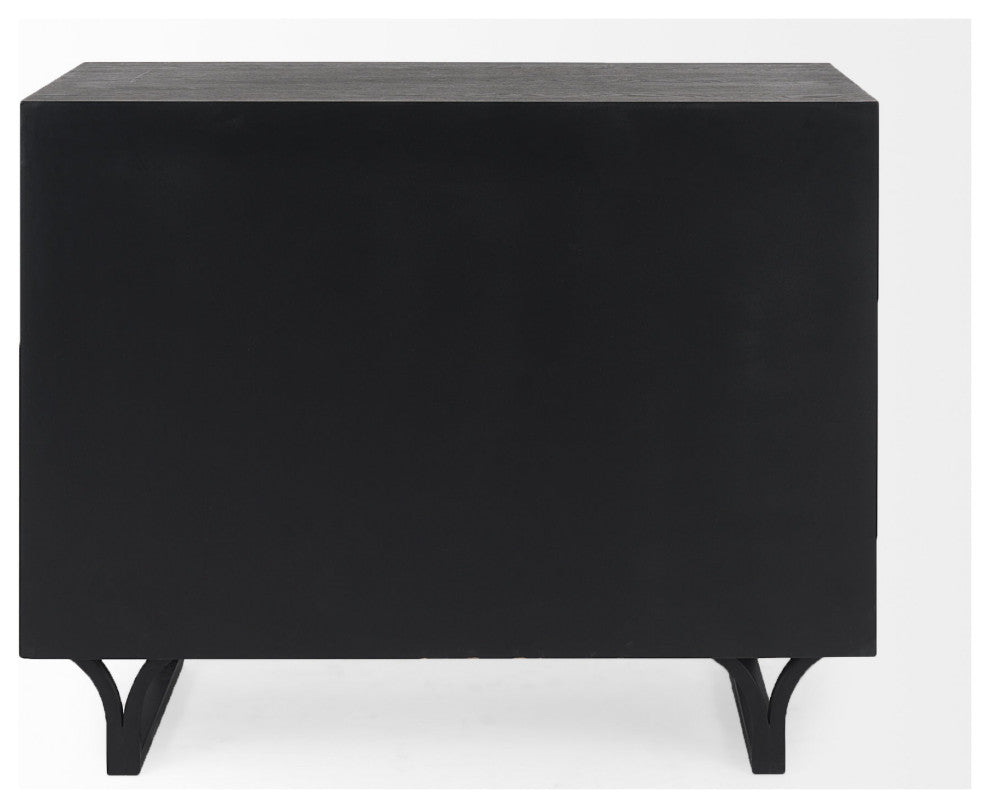 Contemporary Dark Oval Accent Cabinet