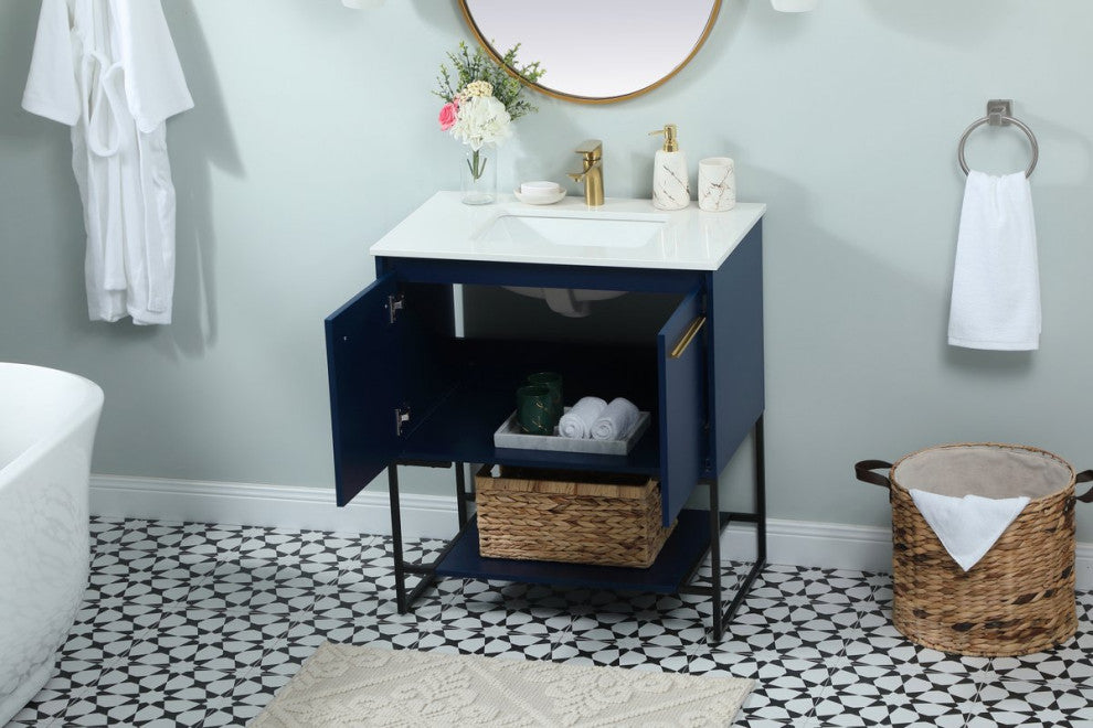 Sue 30" Single Bathroom Vanity, Blue