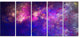 Clear Purple Starry Fractal Sky, Abstract Canvas Art Print, 60"x28", 5 Panels