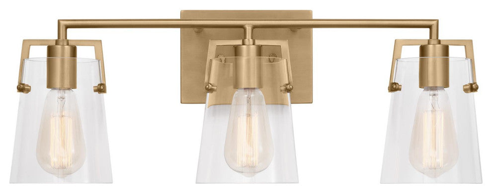 Crofton 3 Light Bath, Satin Brass