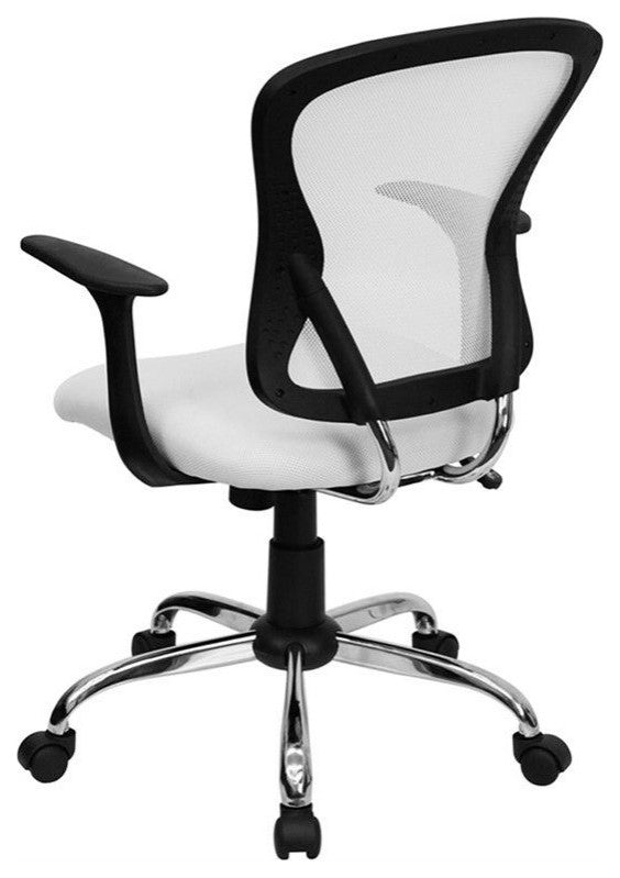 Flash Furniture Mid Back Mesh Office Chair in White