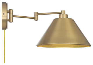 1-Light Wall Sconce, Matte Black, Natural Brass