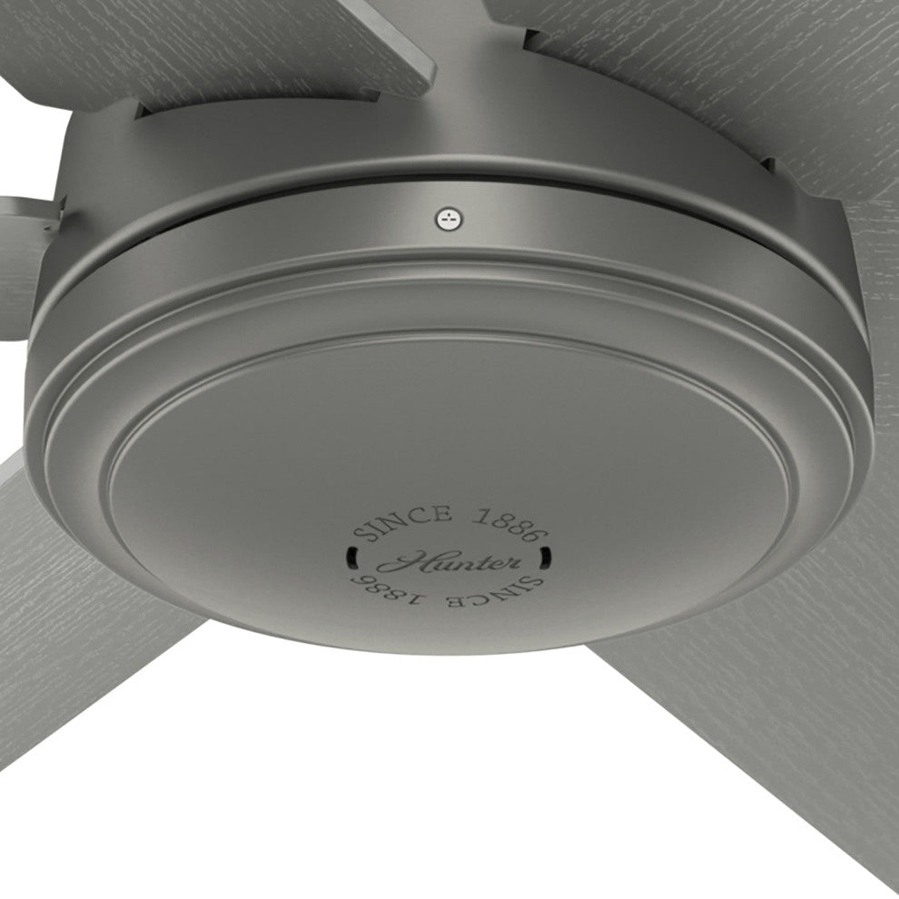 Hunter 52" Jetty WeatherMax Wet Rated Ceiling Fan and Wall Control, Matte Silver