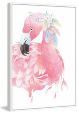 "Pink Flamingo" Floater Framed Painting Print on Canvas, 40"x60"