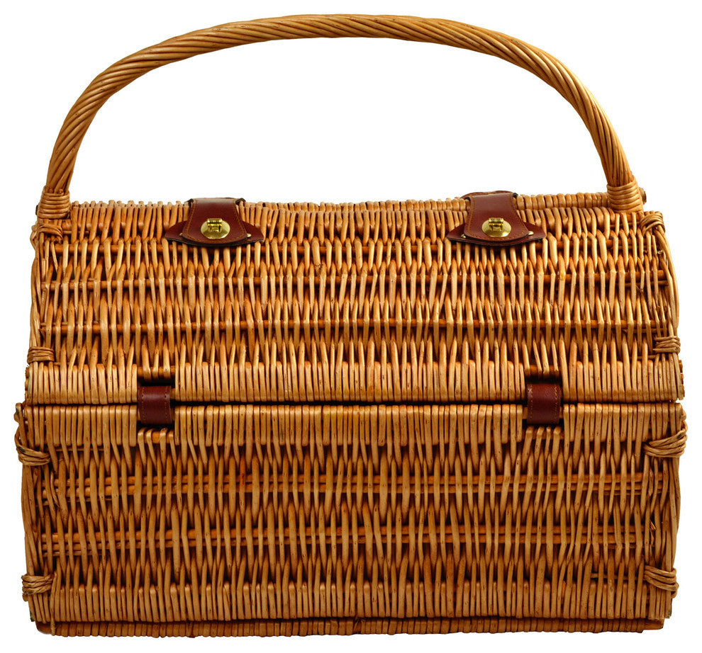 Yorkshire Picnic Basket For Four, Wicker and London Plaid