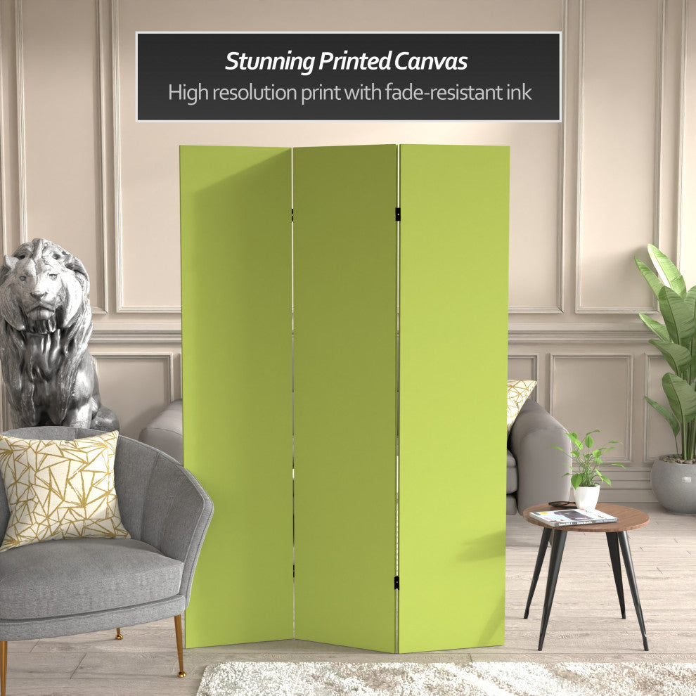6' Tall Double Sided Olive Canvas Room Divider