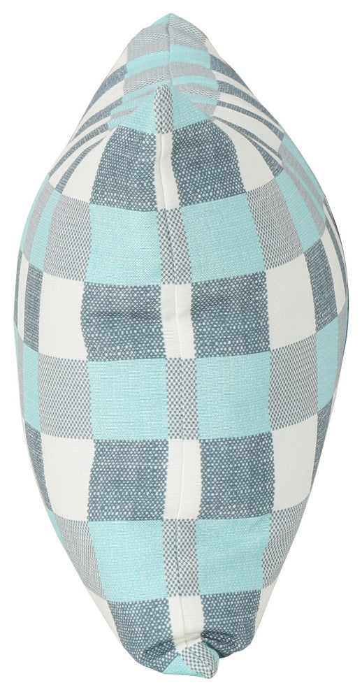 GDF Studio Raylan Indoor Rectangular Throw Pillow, Blue/White Plaid, Single