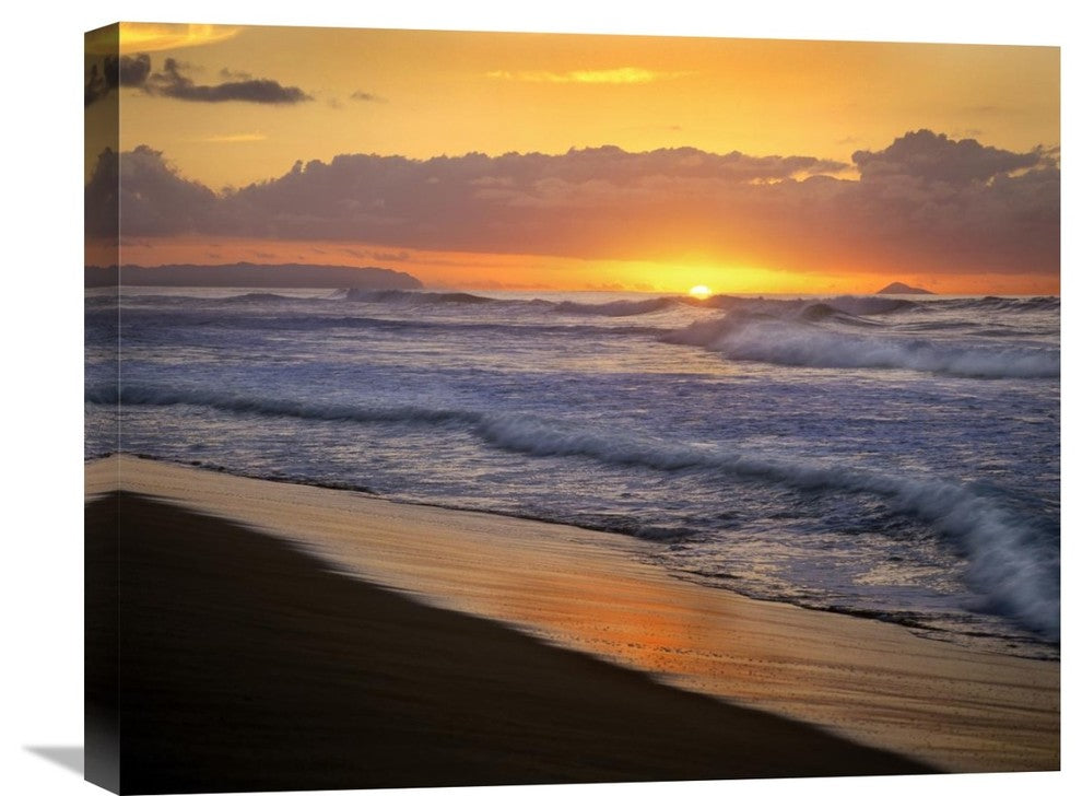 "Sunset Over Polihale Beach, Kauai, Hawaii" Artwork, 24" x 20"