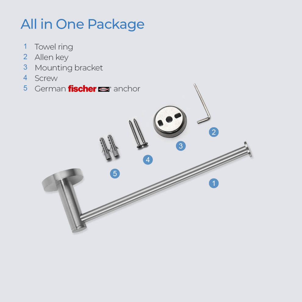 Circular 10" Bathroom Towel Bar KBA1403, Brush Nickel