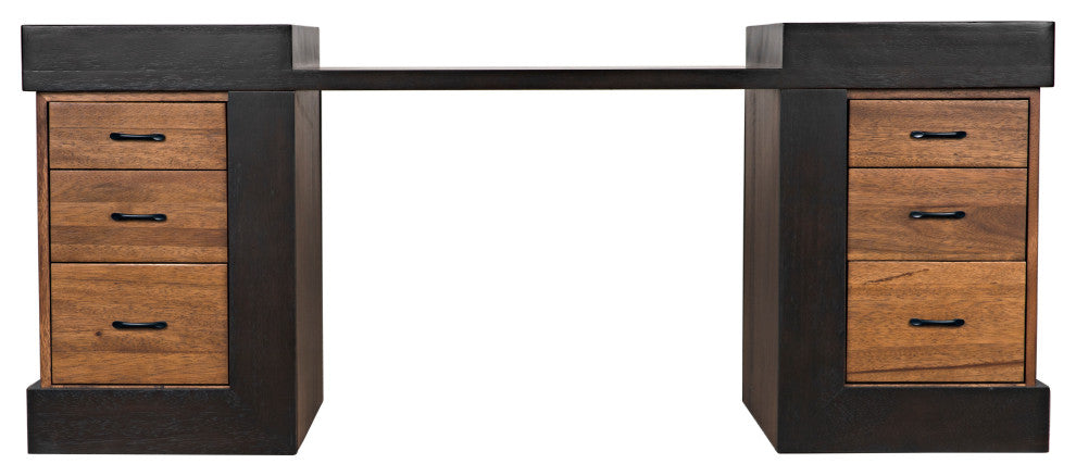 NOIR Furniture - Bentley Desk in Dark/Ebony Walnut - GDES194EBDW