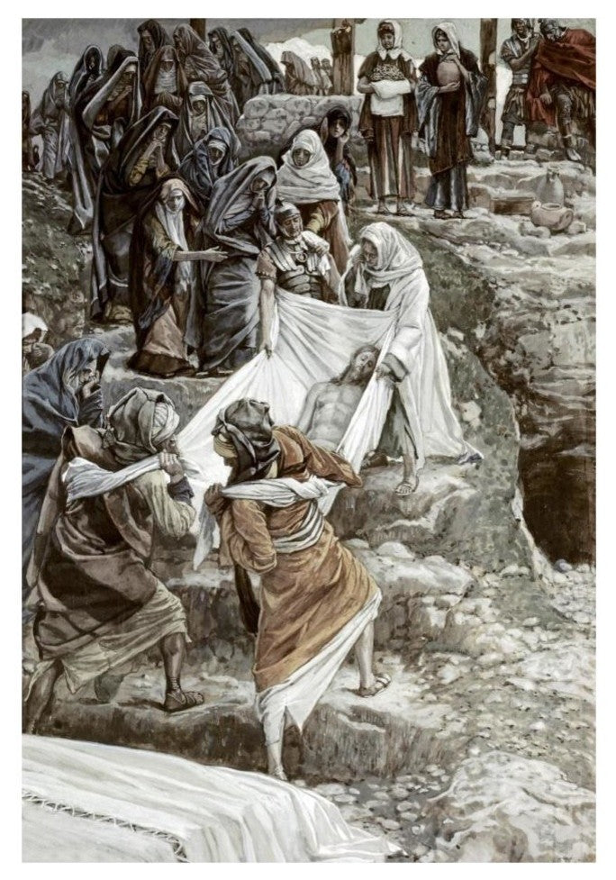 "Body of Jesus Carried To The Stone of Anointing" Print by James Tissot, 22"x32"
