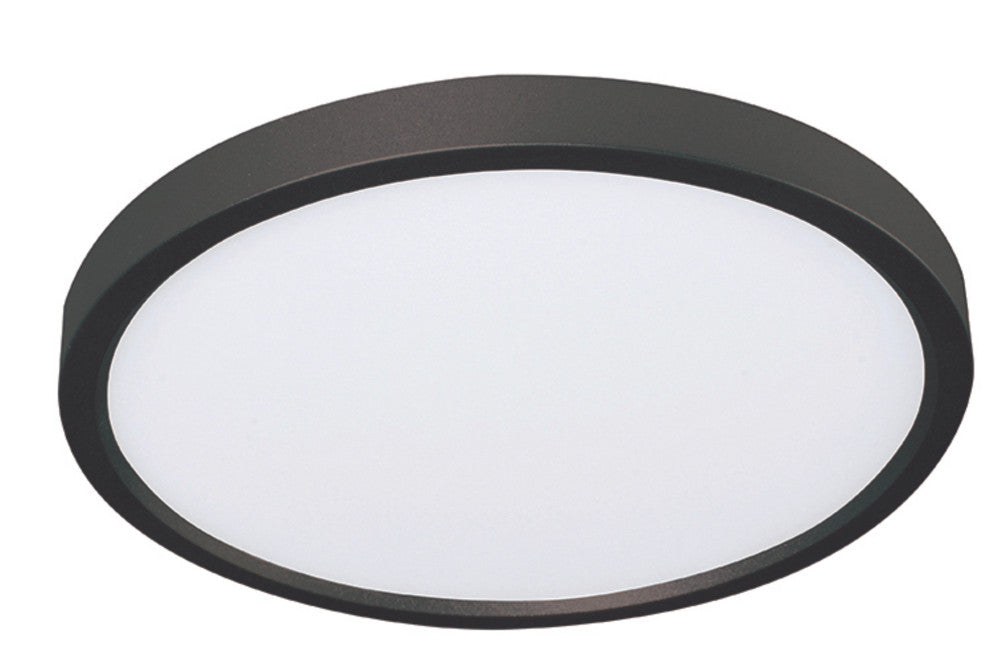 Edge Round LED Flush Mount, Black, 12