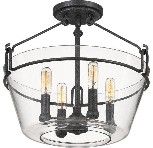 Quoizel Wells Four Light Semi-Flush Mount WEL1717GK