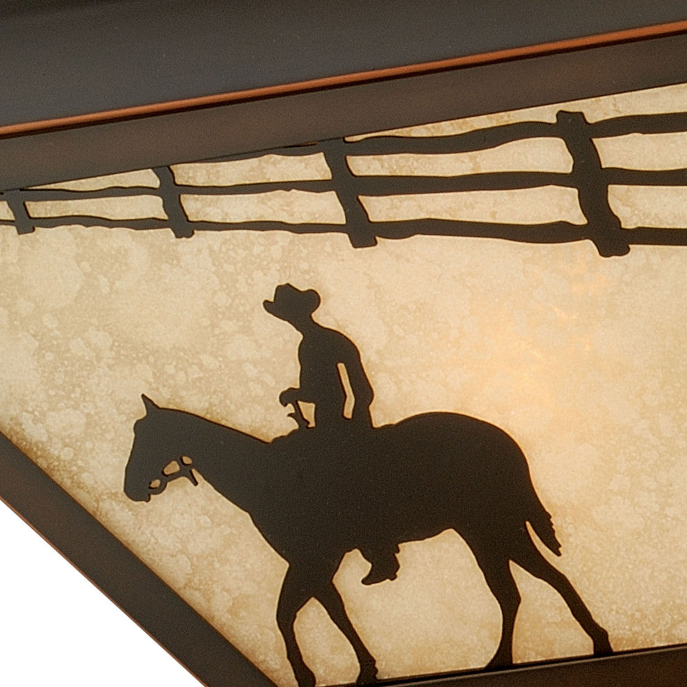 Trail 14" Horse Outdoor Flush Mount Ceiling Light Burnished Bronze