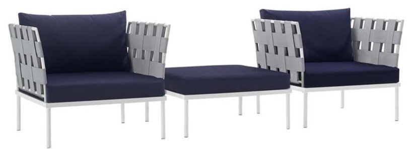 Harmony 3-Piece Outdoor Patio Aluminum Set