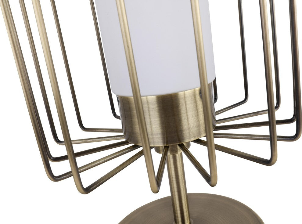 Woodbridge Lighting Tanner Table Lamp With Embedded LED, Brushed Brass