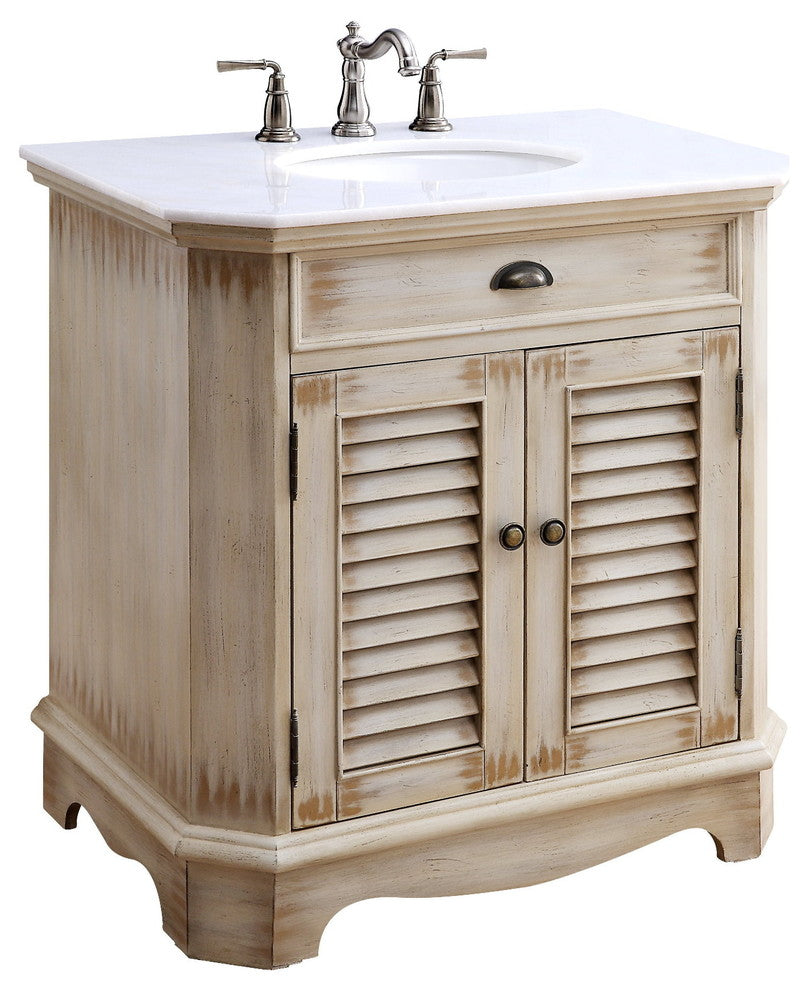 32" Fairfield Rustic Beige Bathroom Vanity