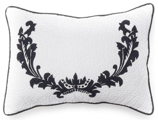 Antler Crown Bolster Pillow, White and Black