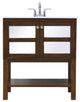 Elegant VF26MRAC 30" Single Bathroom Mirrored Vanity Set, Antique Coffee
