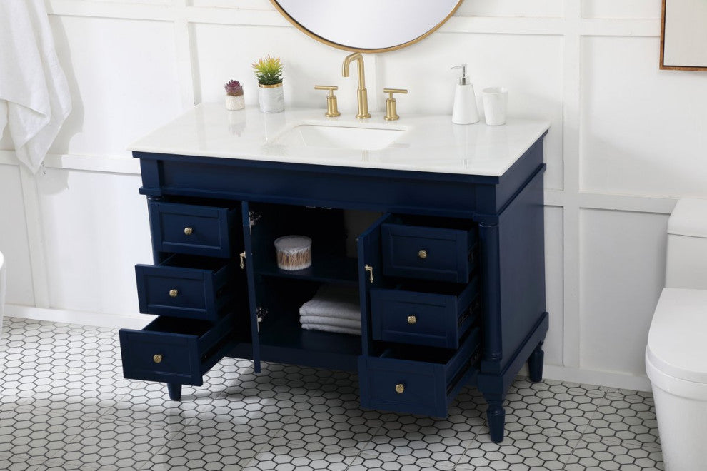 Lewis 48" Single Bathroom Vanity, Blue