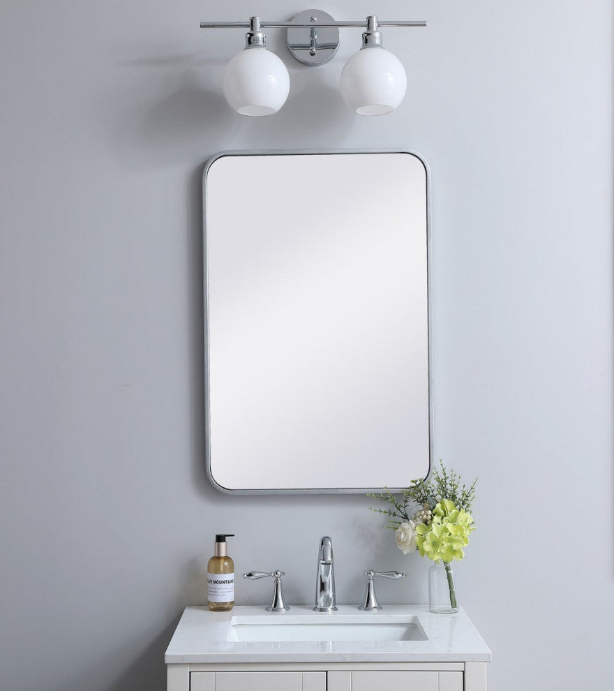 Elegant Decor MR802030S Soft Corner Metal Rectangular Mirror, 20"x30"