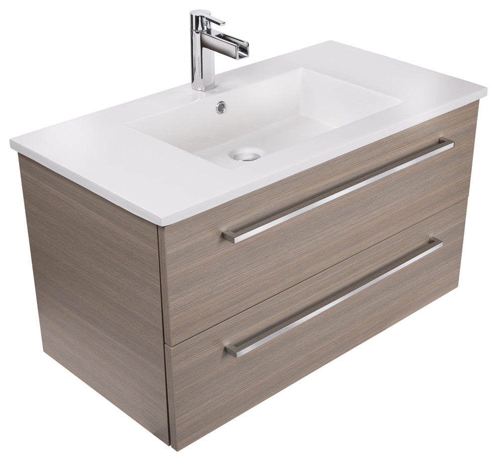 Silhouette 2-Drawer Wall-Mounted Vanity, Aria, 30"