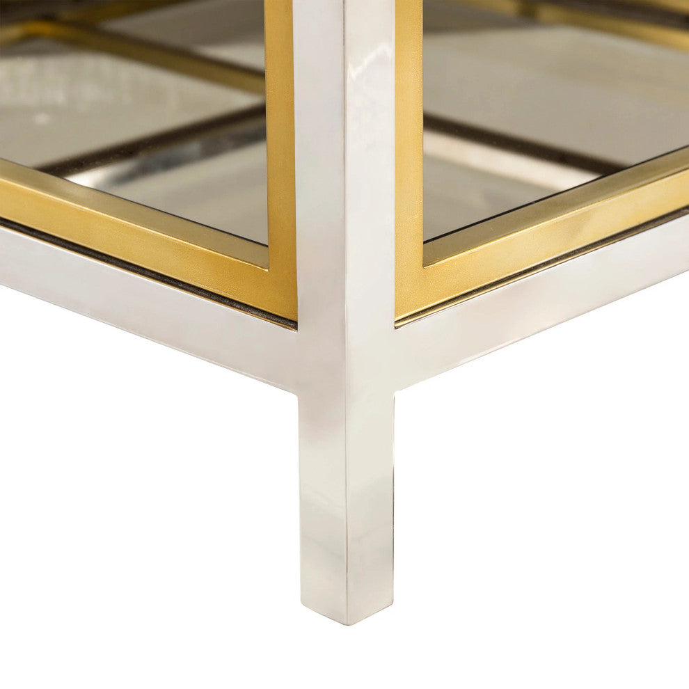 Sonder Living Windmill Glass-Topped Coffee Table