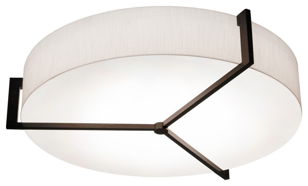 Apex 19'' Flush Mount, Espresso, Linen White Shade