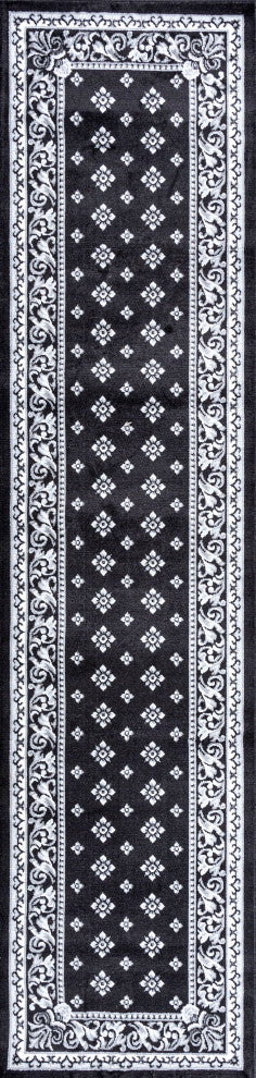 Acanthus French Border, Black/Gray, 2x8