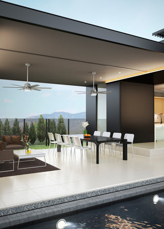 Hunter 60" Skysail Matte Silver Wet Rated Ceiling Fan, LED Kit, Remote