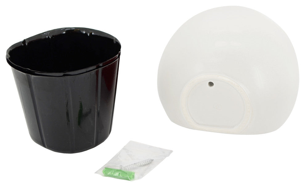 Arcadia Garden Products Large Round Wall Planter, Matte White