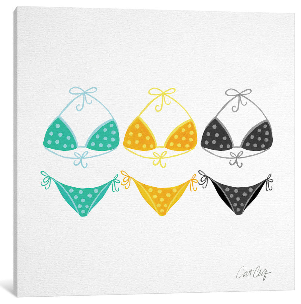 "Bikini Yellow Green Artprint" by Cat Coquillette, 26x26x1.5
