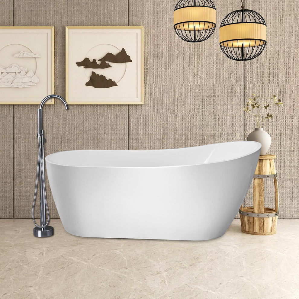 Vanity Art Freestanding Acrylic Soaking Bathtub, 67"