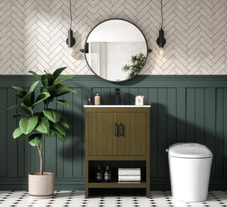 Home Living 24" Single Bathroom Vanity, Chestnut Brown