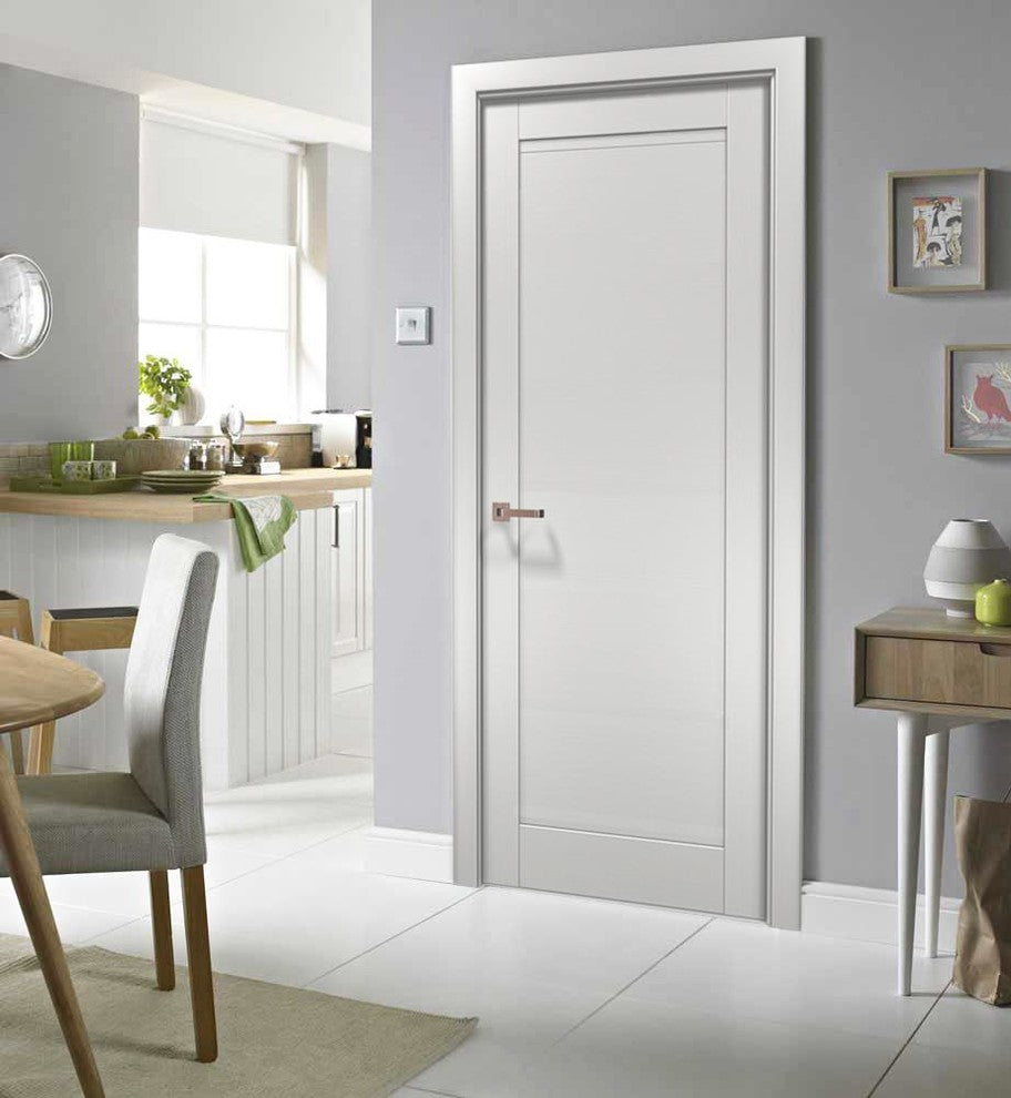 Modern Door & Hardware | Quadro 4111 White Ash | Solid Panel MDF Bedroom Hall ,