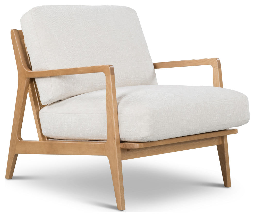 Metro Carmelo Upholstered Accent Chair, Oak/Cream Upholstery