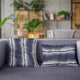 Plutus Navy Fluffy Fields Faux Fur Luxury Throw Pillow, Navy, 20" x 20"
