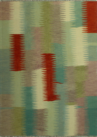Hand-Woven Winchester Kilim Nilsa Ivory/Rust Rug, 8'2x9'10