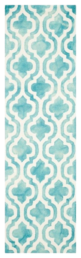 Safavieh Dip Dye 2' X 3' Hand Tufted Wool Rug in Turquoise and Ivory