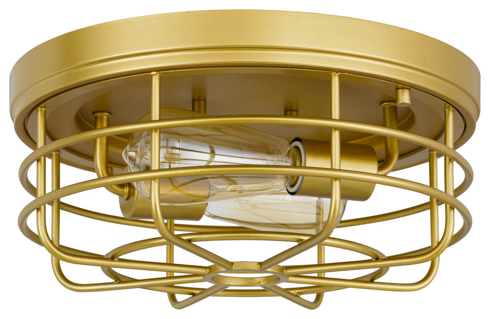 Emerson 2-Light Luxury Gold Finish Flush Mount 13"x13"x5.5"