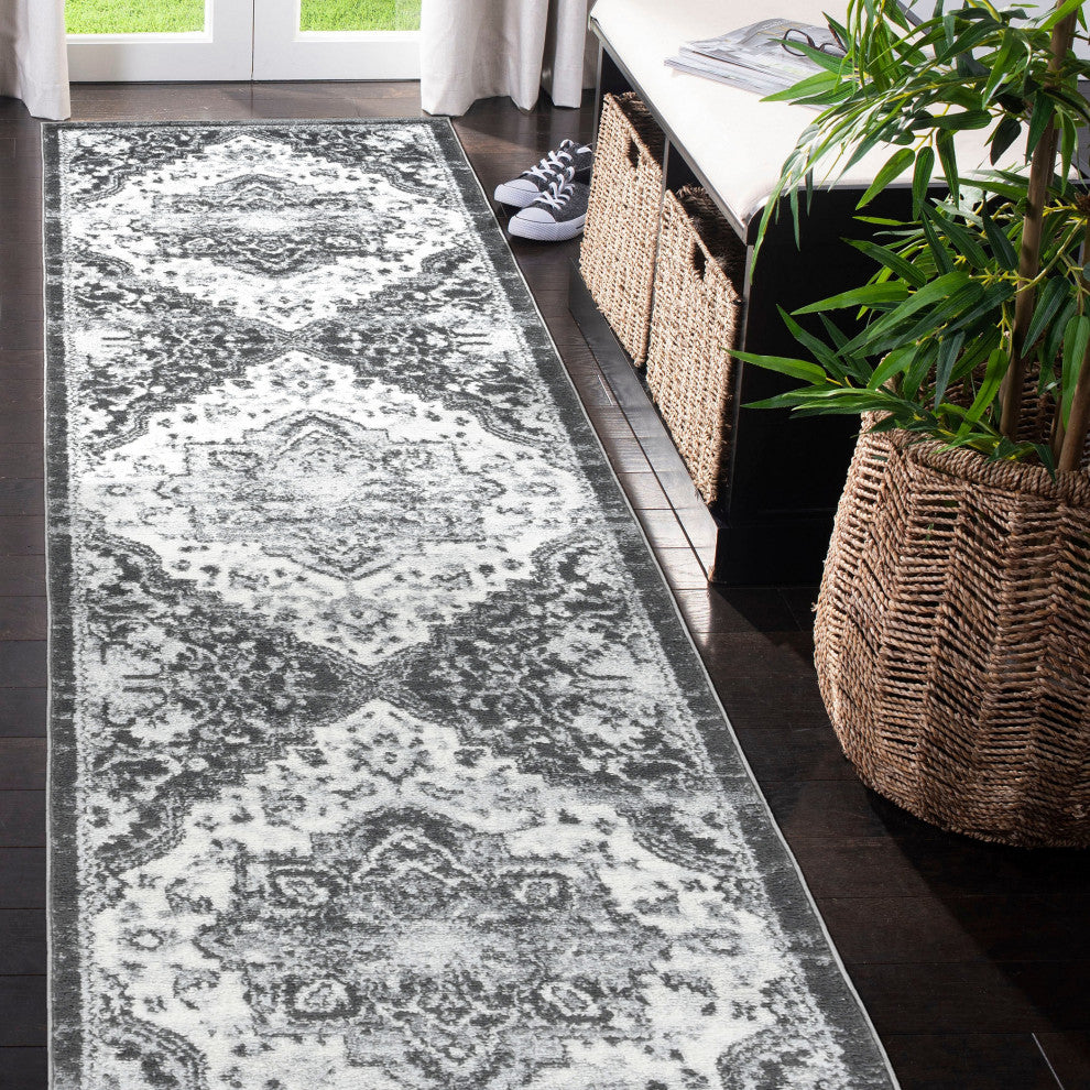 Alexandria Yana Power-Loomed Polypropylene Area Rug, Ivory, 2' X 6'