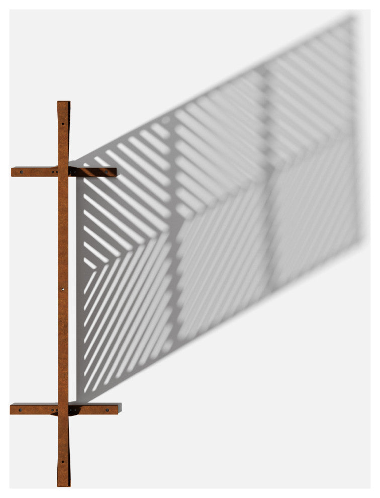 Alta Corten Steel Decorative Screen With Stand, Arrow