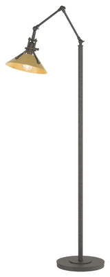 Henry Floor Lamp, Natural Iron, Modern Brass Accents