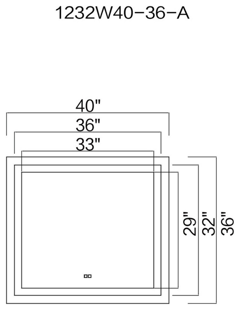 Abril Rectangle Matte White LED 40 in. Mirror From our Abril Collection