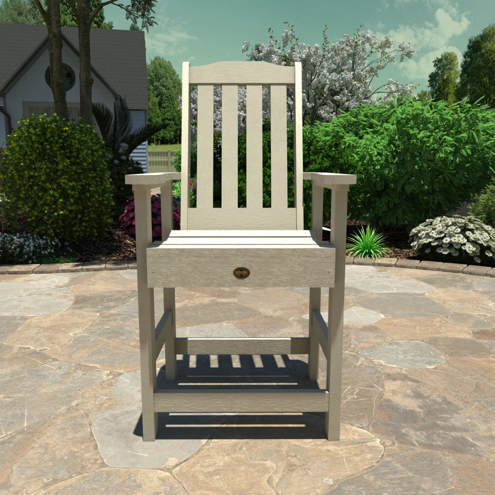 Springville Counter Dining Arm Chair, Weathered Acorn, Whitewash