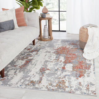 Vibe by Jaipur Living Tocarra Abstract Gray/Red Runner Rug 3'x12'